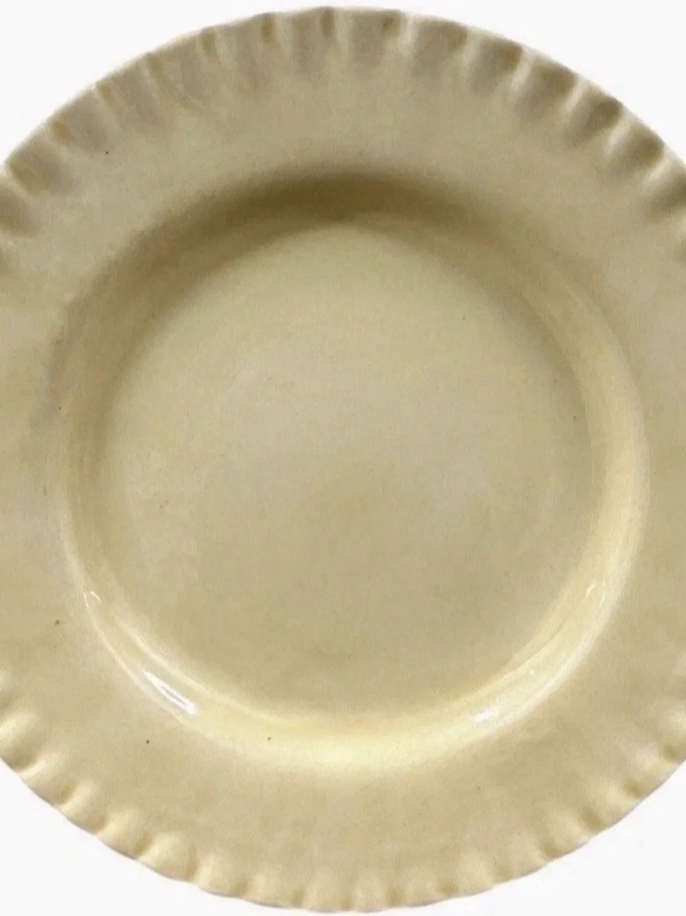 Pottery Barn Pie Crust Yellow 12.25” Oversized Dinner Plates Set of 6 Vintage